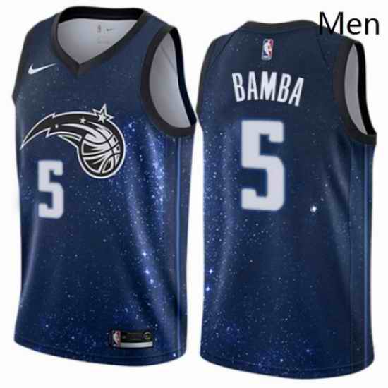 Mens Nike Orlando Magic 5 Mohamed Bamba Authentic Blue NBA Jersey City Edition